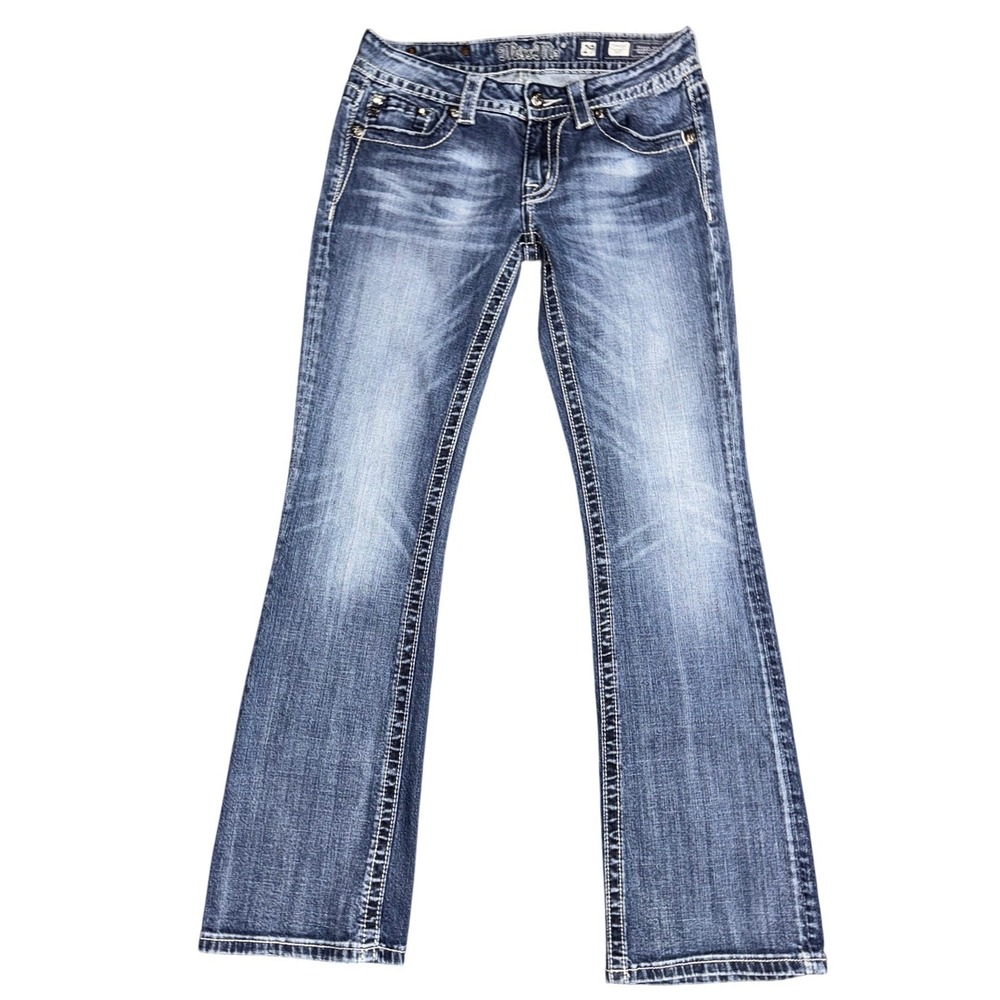 Miss Me JP5491BV Bootcut Jeans Blue Wing Embroidered Rhinestone Mens 29x31